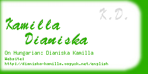 kamilla dianiska business card